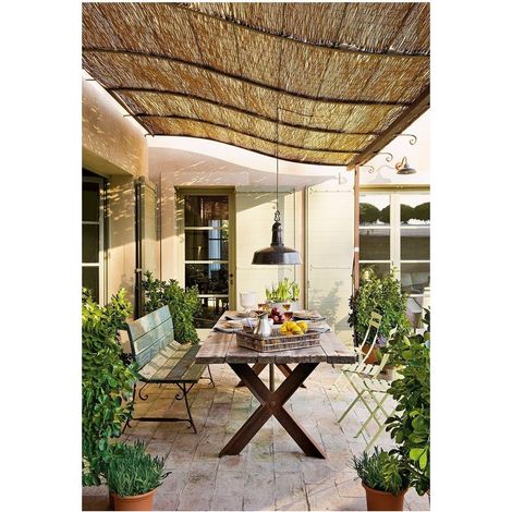 Bambú Fino Extra Cerramiento de Ocultación Natural para Balcón, Patio y Jardín 1,5x5m - (1/4)