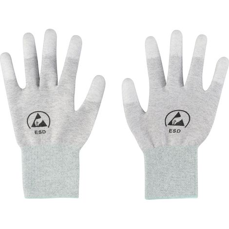 TRU COMPONENTS ESD-Handschuh mit Beschichtung an den Fingerspitzen Kleider-Größe: M Polyamidfaser, (1/3)