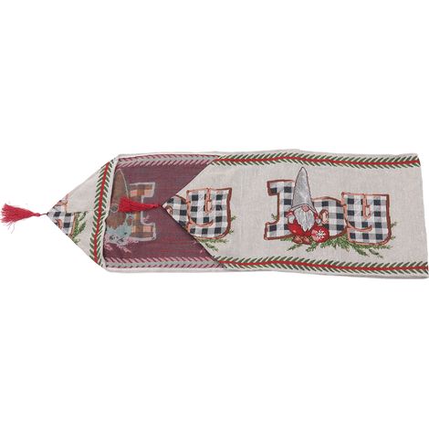 Chemin de table de Noël réutilisable et lavable, en tissu tricoté de 1,8 m de long, idéal pour la maison, les cafés et les fêtes (Type 2). (1/5)