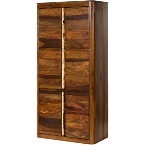 Garderobenschrank Sheesham 88x45x180 walnuss gewachst TORONTO LUX 280 (1/4)