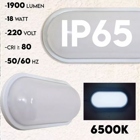 Applique Plafoniera LED Bianca da Esterno 18W Impermeabile 6500k