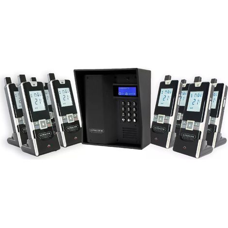 Interphone 600 mètres sans-fil longue portée autonome digicode écran LCD - UltraCOM3 visière noire + 8 combinés (1/5)