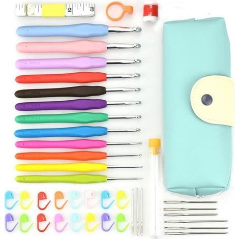 Set d\'Aiguilles à Crochet - Non spécifié - 41 Pcs - Ergonomique - Tailles de 2 à 8 mm - Couleurs Variées (1/5)