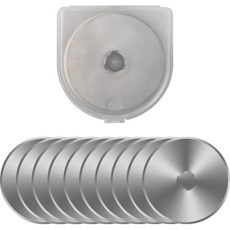 Lames de Cutter Rotatif 28/45 mm, 10 Pcs Lames de Coupe Rondes en Acier Inox, Lames de Rechange de Couture Tranchantes Cutter Quilting pour Tissu Cuir Papier (45mm) (1/5)