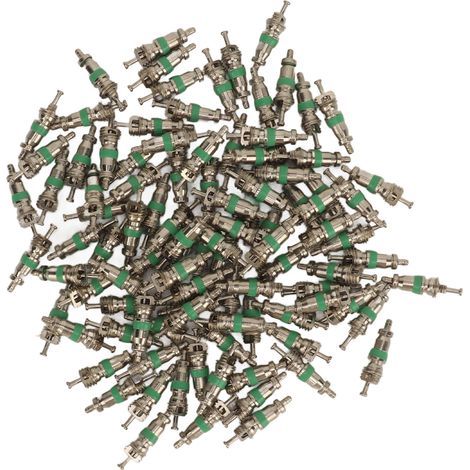 Noyau de Valve de climatisation R12 américain, 100 pièces, avec anneau en caoutchouc vert pour voiture (1/5)