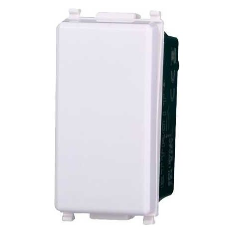Bouton 1P 10A compatible Vimar Plana couleur blanc Ettroit EV1001
