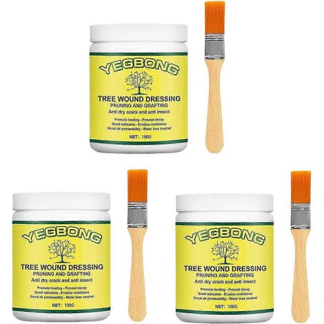 Baume cicatrisant 3X pour arbres et plantes - Cicatrice de plaies - Greffage - Taille - Bonsaï - Pâte pour réparer les plaies - (1/5)