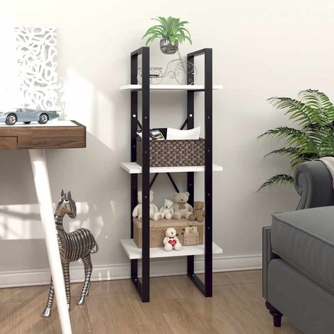 vidaXL Estantería de 3 niveles madera contrachapada blanco 40x30x105cm (1/5)