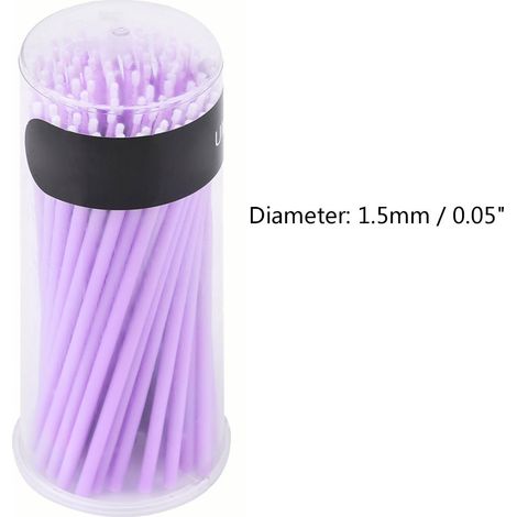 100 brosses à dents jetables violettes, petits micro-applicateurs, cotons-tiges (1/5)