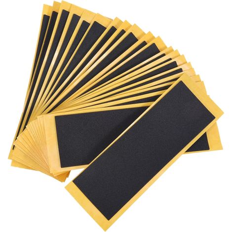 Set/lotto di 20 adesivi neri per superfici tattili, strisce adesive non tagliate in schiuma nera, strisce antiscivolo 38 mm x 110 mm (1/5)