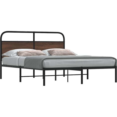 Bettgestell ohne Matratze 150x200 cm Braun Eichen-Optik