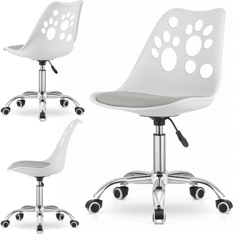 Fauteuil pivotant Reno - blanc et gris (1/5)