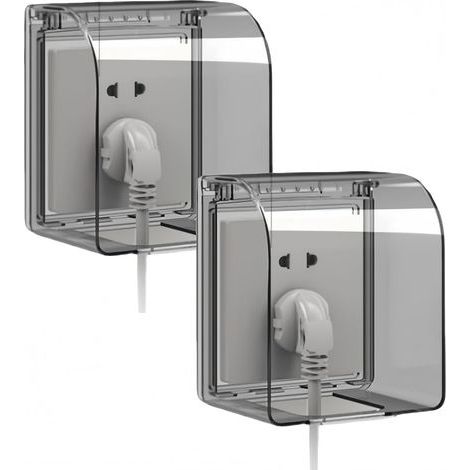 Boîtier étanche Plastique Interrupteur Mural,2 Pièces Boîte de Prise Transparent Couverture,pluie de contrôle d'accès transparent,Couvercle étanche (1/5)