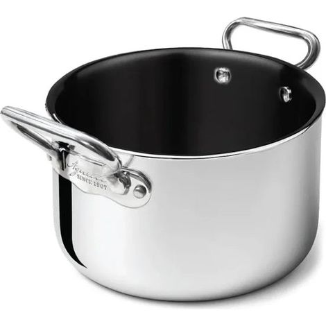 AGNELLI Casseruola Alta Aluinox 2ply Antiaderente con 2 Manici D 16cm