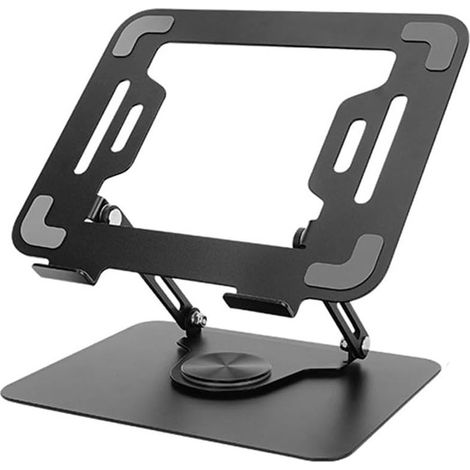 Support Ordinateur Portable avec Base Rotative à 360°, Support Ergonomique Réglable(Noir) (1/5)