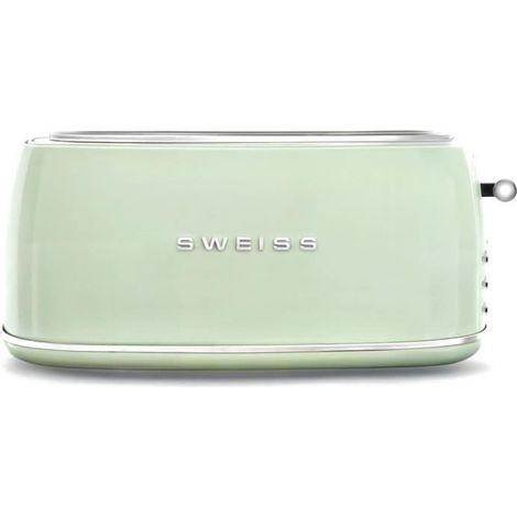 Grille-pain vintage - SWEISS - GRV7 - 2 fentes - 1500 W - Vert
