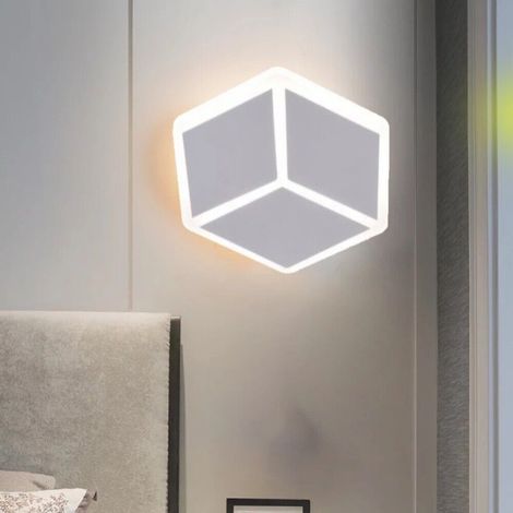 Applique Lampada da parete muro LED a 12W moderna cubo effetto 3D cambia 3 luci (1/5)