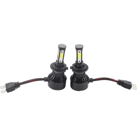 Lot de 2 ampoules LED H7 X7‑COB 6500K blanc froid pour phares avant, projecteurs haute puissance en aluminium et ABS (1/5)