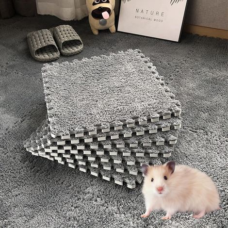 10 Pack Plush Play Mats, EVA Foam Interlocking Floor Tiles, Non-Slip Playground Mats for Kids Pet Cage, Home Decor(Grey) (1/5)