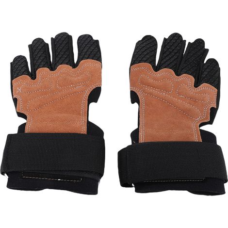 Gants d'entraînement avec Support de poignet réglable, antidérapants, en cuir de vache, pour hommes et femmes, rembourrés, pour la course à pied, l'exercice M (1/5)