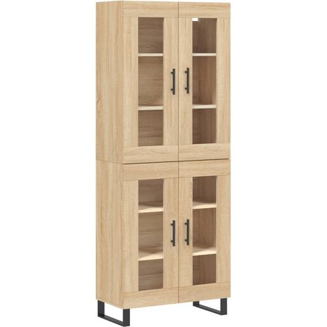Buffet credenza cassettiera armadio mobile contenitore organizer cucina soggiorno salotto rovere Sonoma alto 69,5 x 34 x 180 cm legno ingegnerizzato marrone 020034191