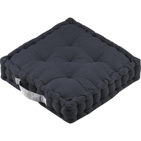 Epais coussin de sol en coton uni anthracite