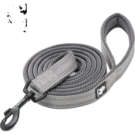 Correa para perros, material de nailon resistente, agarre cómodo, gris-a, L 2,5 cm x 200 cm-b (1/2)