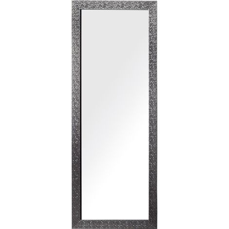 Miroir Mural de Forme Rectangulaire 130 x 50 cmavec Cadre en Matière Synthétique Argenté au Style Glamour Beliani (1/5)