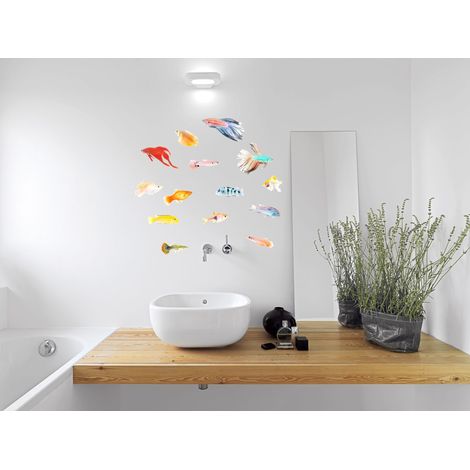 Sticker Autocollant Photo Poissons Aquarium 30x21cm - Décorations Aquatiques Colorées & Variées (1/2)