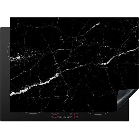 Induction Hob Protector Marble look - Black - Luxury 70x52 cm