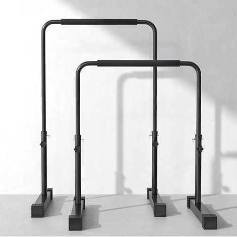 Barras de fondos ajustables 70x50x105 cm acero negro lote de 2 para musculación - MEUBLIV (1/5)
