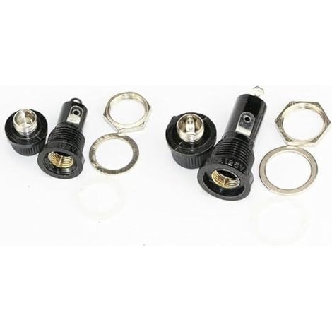Lot de porte-fusibles à double panneau pour fusibles en verre de 5 x 20 mm ou 6 x 30 mm évalués 10 A, 250 V et 15 A 125 V avec déverrouillage à doigt et bornes à souder (1/5)