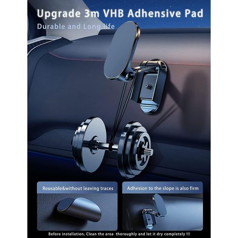 Support magnétique pliable à 360° pour téléphone de voiture - Support universel pour téléphone portable avec base magnétique, compatible avec les appareils iPhone et Android (1/4)