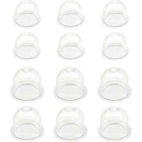 12Pcs Blanche Pompe D'ampoule D'amorce 19 mm/22mm Tasse D'huile de Carburateur Capsule D'allumage Pompe à Carburant pour Tondeuse, Débroussailleuse, Scie à Essence, Tronçonneuse
