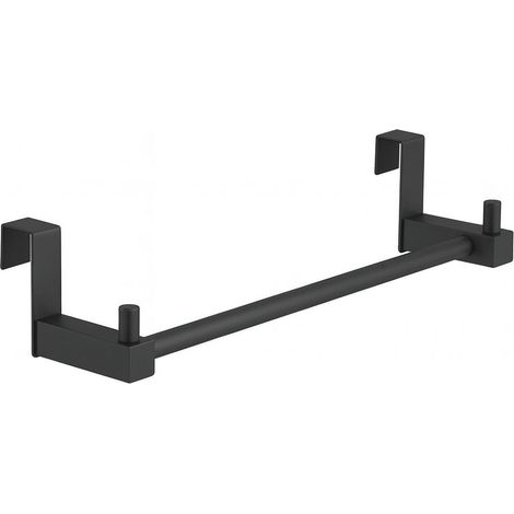 Kibath Toallero sin taladros de 36 cm acabado NEGRO MATE fabricado en acero inoxidable