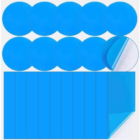 10 pièces patchs de réparation de piscine patchs de réparation de matelas gonflables en PVC auto-adhésifs patchs de réparation de piscine gonflables pour réparer les bateaux gonflables, les kayaks, le