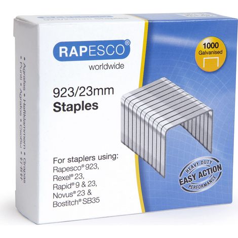 Rapesco 1242 Punti Galvanizzati 923/23 mm, Tipo 23, Confezione da 1000