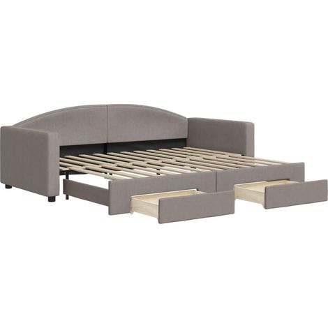 Maison Exclusive - Tagesbett Ausziehbar mit Schubladen Taupe 90x2
