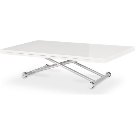 Table basse relevable Philadelphia XL Blanc laqué