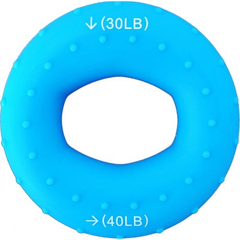 Anneau de renforcement de poigne en silicone bleu ciel, confortable et durable, pour l'entraînement des doigts et avant-bras, 30/40lb (1/5)