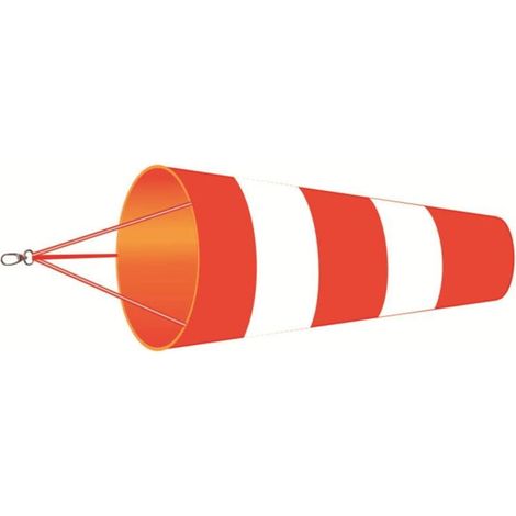 Manche à Air Extérieur, Manche à Vent, Indicateur de Direction du Vent en Rouge et Blanc, Pochette de Mesure de la Direction du Air en Tissu Oxford, Windsock, Rip-Stop, 60 cm (1/4)