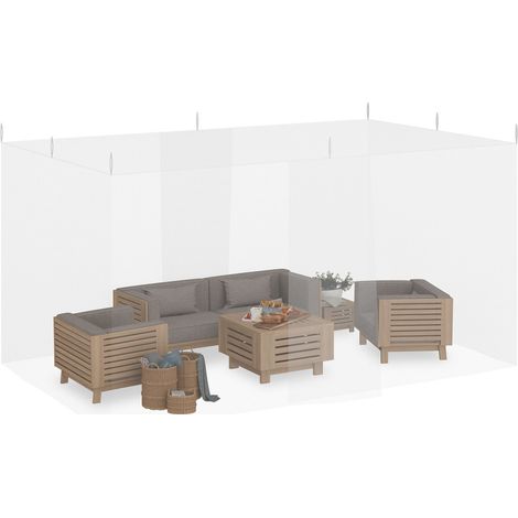 Relaxdays Zanzariere per Gazebo da Esterno e Interno, Rete Anti-insetti a Maglia Stretta, 250x300x500 cm, Poliestere