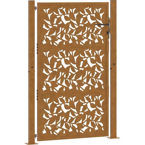 Portail de jardin - Portillons d'extérieur - Clôture de jardin acier résistant aux intempéries design feuilles-JU1094 fr10219 - Maison La Vie (1/5)