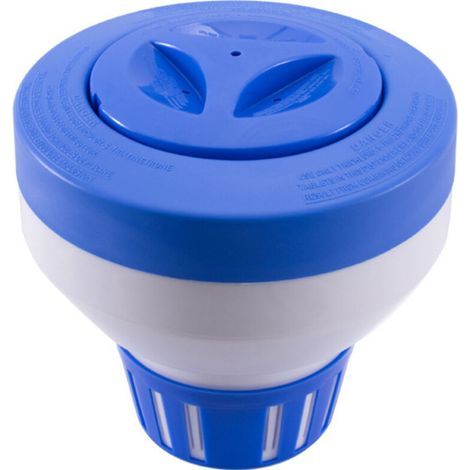 Distributeur de chlore flottant, flotteur de chlore/brome pour piscine et spa, chlorateur flottant grande capacité de 18 cm et support de brome pour feuille chimique de 7,6 cm (pliable) (1/5)