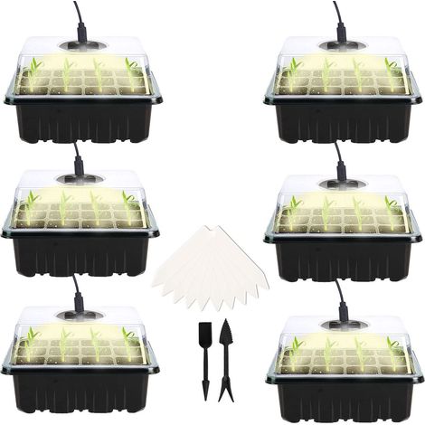 Kit de culture horticole à 12 trous avec lampe LED, plateau de démarrage pour plantes-AquaForge (1/5)