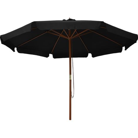 Maison Exclusive - Sombrilla de jardín con palo de madera negro 3
