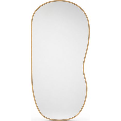 Wandspiegel Serena Organischer Ganzkörperspiegel mit Aluminiumrahmen in Holzoptik 60 × 120 cm (1/5)