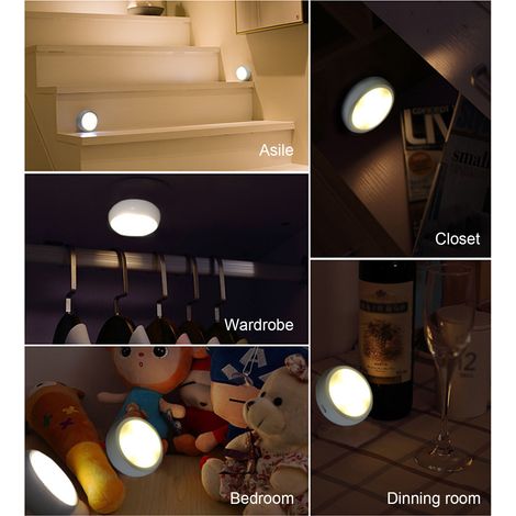 Ortviai 6 spots LED sous-meuble RGBW avec télécommande, minuterie 10/30/60/120 min, rechargeable USB et piles AAA (1/5)