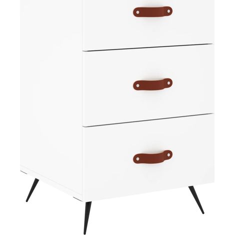 vidaXL Comodino Bianco 40x40x66 cm in Legno Multistrato (1/5)