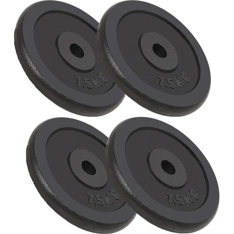 Disco pesi da 4 pezzi 4 manubri in ghisa da 7,5 kg per fitness e allenamento con i pesi 020000764